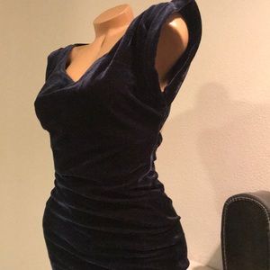 ZARA TRAFALUC Velvet Stretch Backless Dress